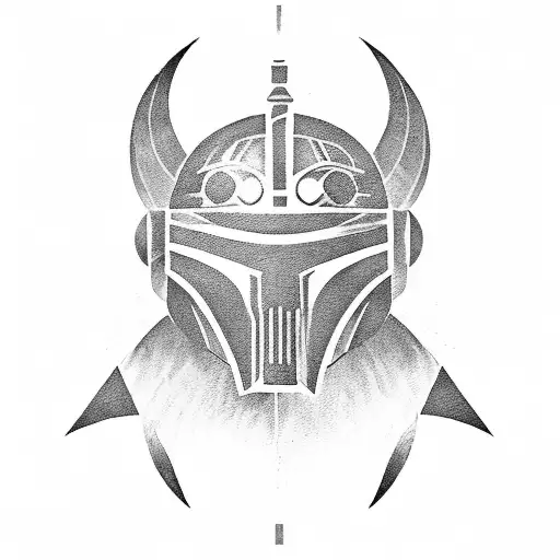 Mandolorian With Dark Saber