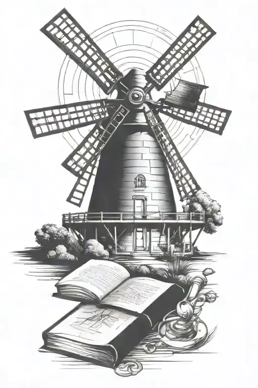 Windmill And Book