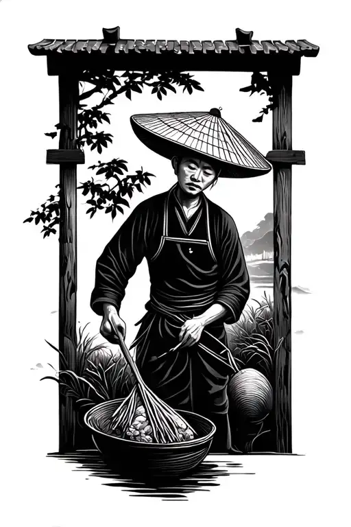 Chinese Farmer Working