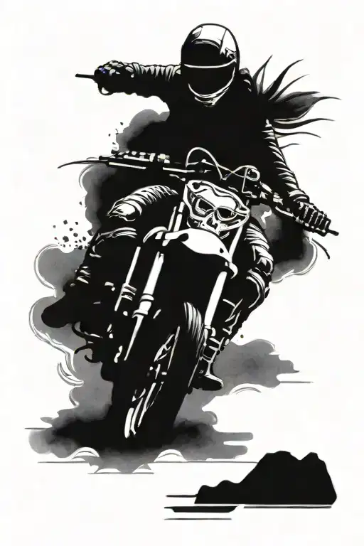 Skeleton On A Dirt Bike