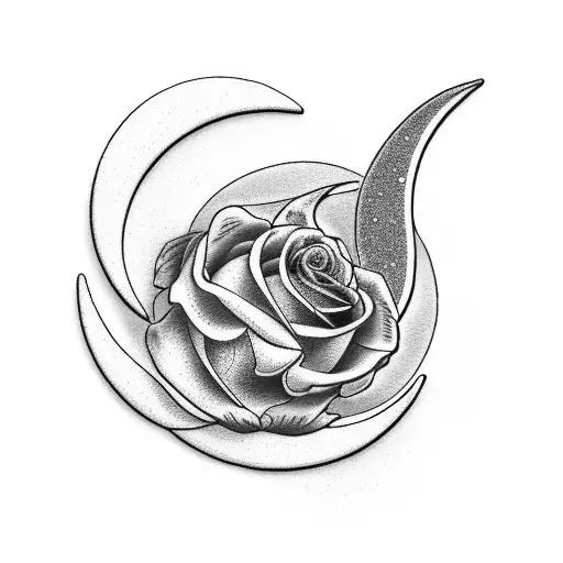 Crescent Moon Facing Bloom Rose