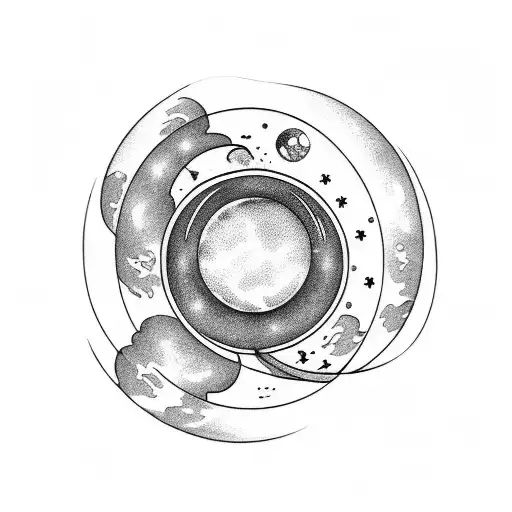 Hand Tattoo With Moon Phases