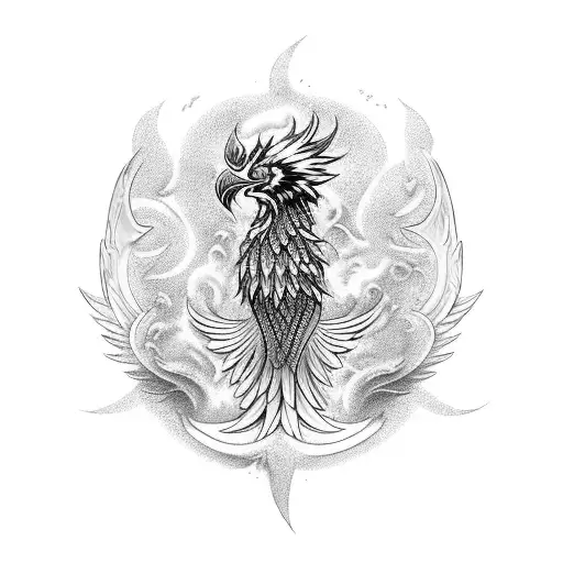 A Phoenix Rising From A Bed Of Dopamine Molecules