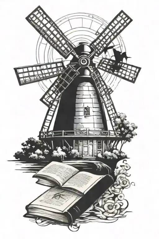 Windmill And Book