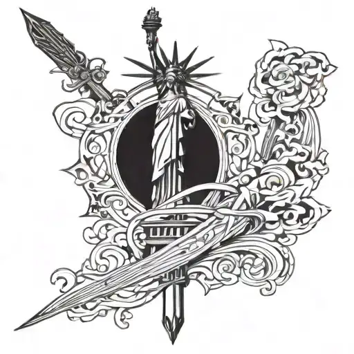 Statue Of Liberty And Sword