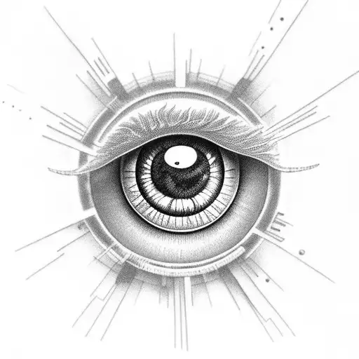 Floating Creepy Eyeball With Optical Nerve Tail