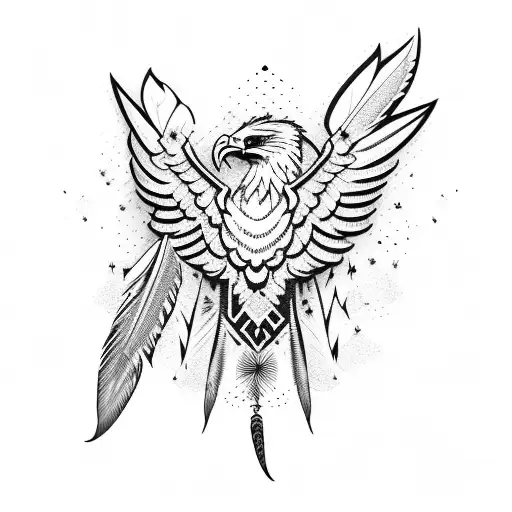 An Intricate Electric Guitar Design Intertwined With Majestic Eagle Feathers