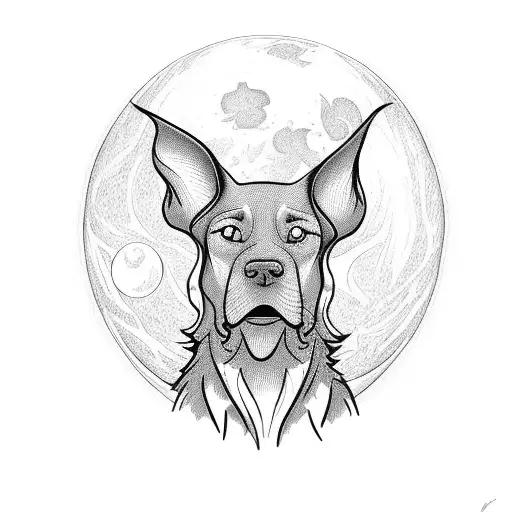 A Mystical Scene Of A Vizsla Howling At The Moon In A Magical Forest Setting