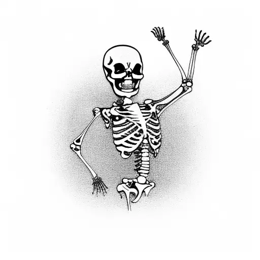 Female Skeleton Dancing Alone