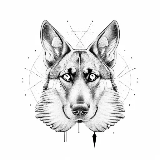 Military Working Dog With Handler