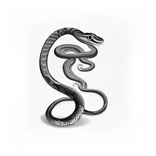 Snake And Cherry Blossoms Wrapped Around Forearm