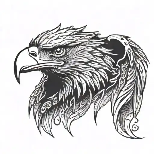 Eagle Wings And Scary Eyes Looking