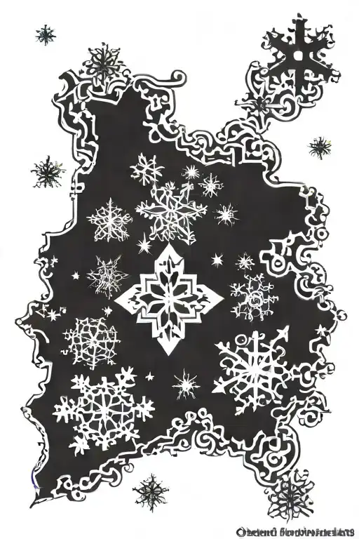 Alaska Map Snowflakes Text 14 Graffiti Star
