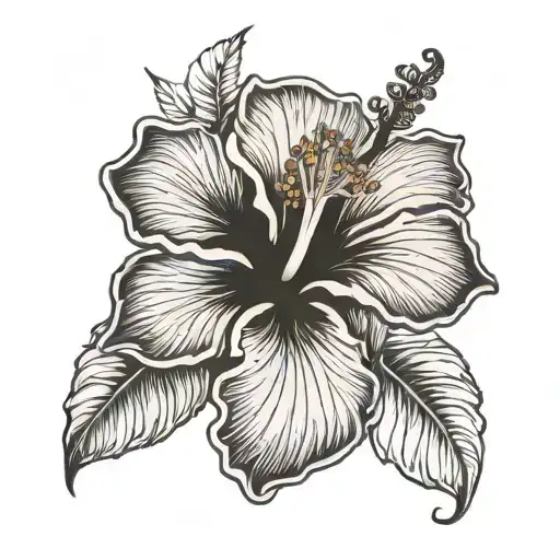 A Beautiful Hibiscus Flower Blooming With Intricate Details