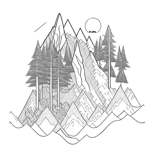 A Mountain Landscape With A Winding Hiking Trail Leading Up To A Majestic Peak