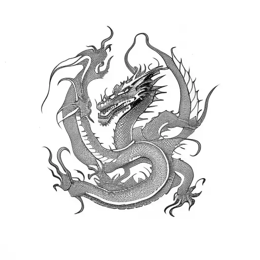 Dragon With Half Nordic Style And Half Punjabi