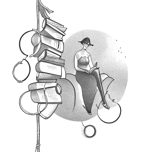 A Teacher Reading A Book Under A Tree With Boxing Rings Hanging From The Branches