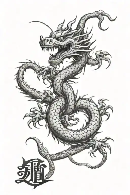Shenlong Dragon Around A Scorpion And Werder Bremen Logo