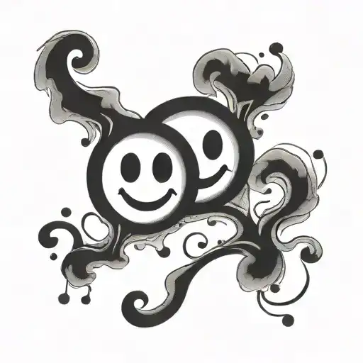 Combine A Happy And Sad Smiley Face Into Shape Of A Semicolon