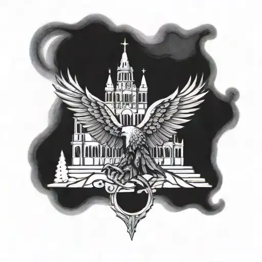 Slavic Eagle Palace In The Background