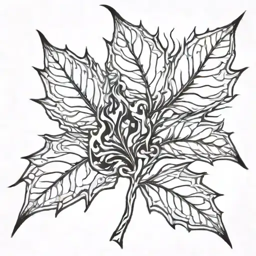 Burning Leaf Showing Fire And Ecstasy