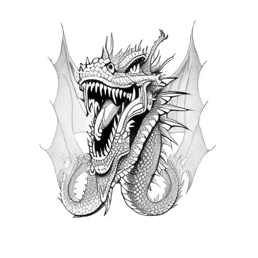 A Dragon Screaming Vengance Tattoo