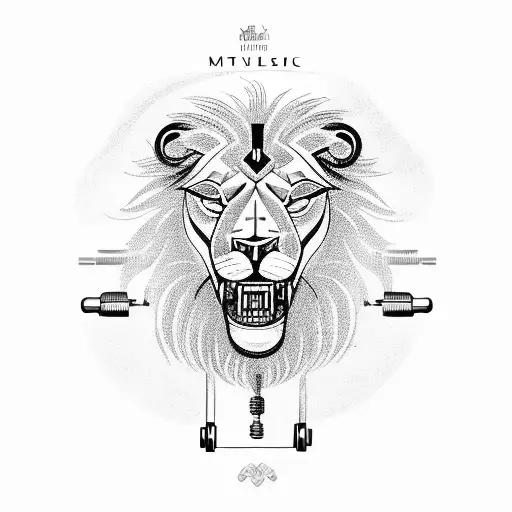 A Mechanical Lion Playing A Musical Instrument