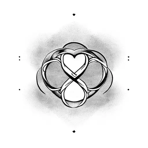 A Heart-shaped Infinity Symbol With A Cross Incorporated Into The Design