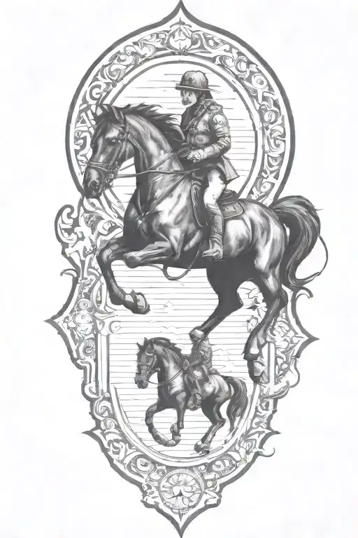 Black Horse Jumping To Fire Coming Back To Life