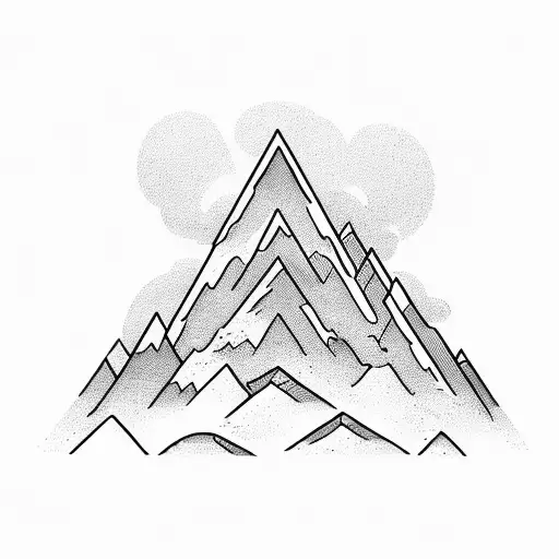 Mountain With The Word Yet Going Up The Side And A Red Cord