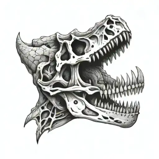 Dinosaur Skull Surrounded