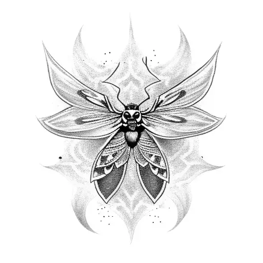 Death Moth With Bleeding Skulls