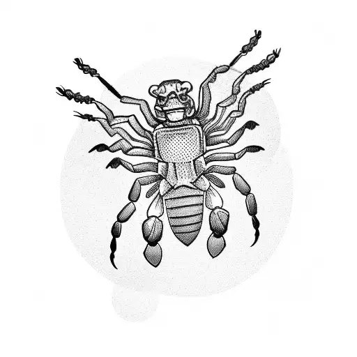 A Minimalist Line Art Representation Of A Scorpion With A Hidden Message Embedded In The Design