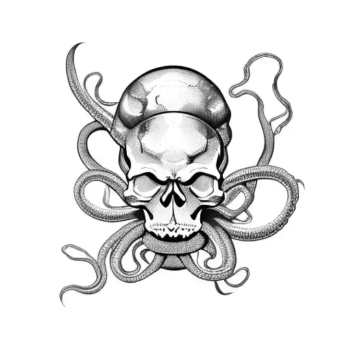 Skull With Tentacle Hair