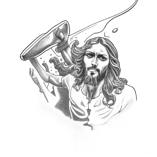 Jesus Using Heel To Stomp And Crush Saran's Head