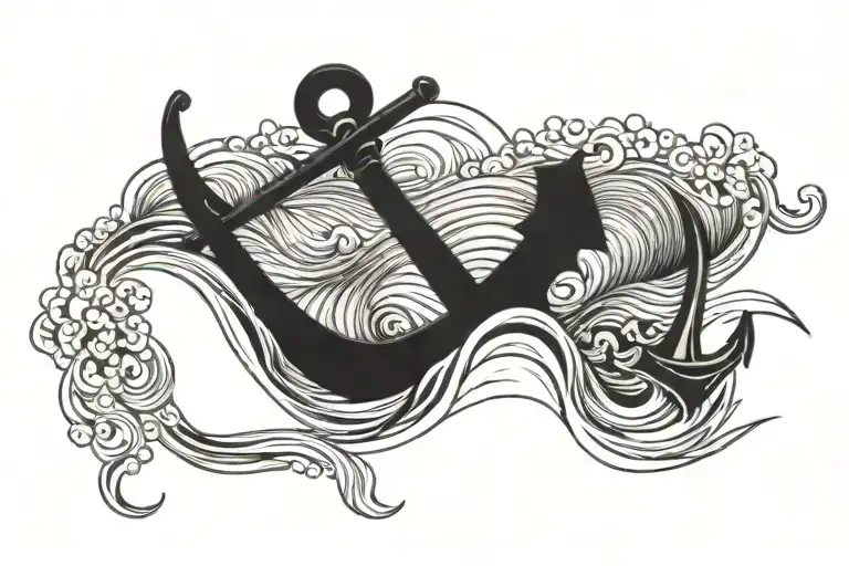 Anchor In The Water Waves