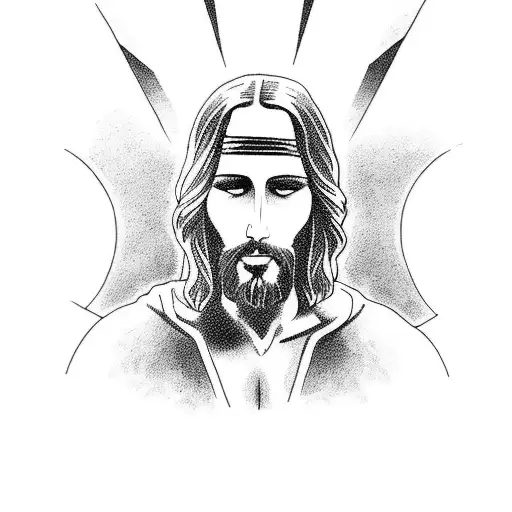 Tattoo Design With Jesus Has A Superhero