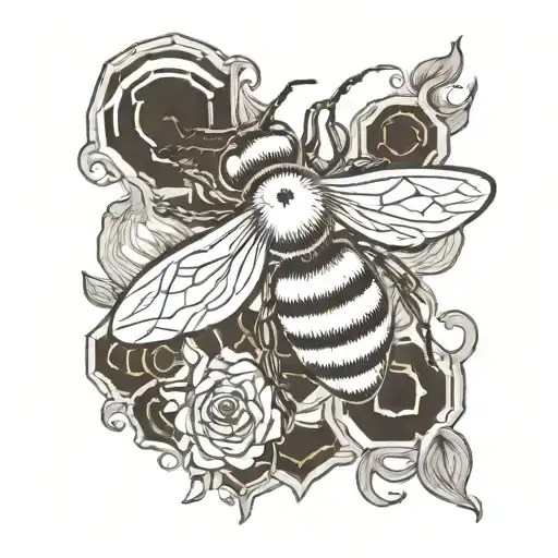 Bee With Fire Around It