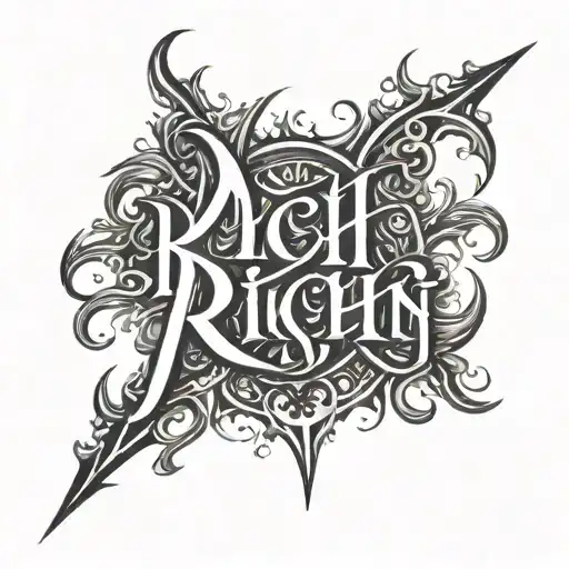 The Name Rich In Grafiti Lettering