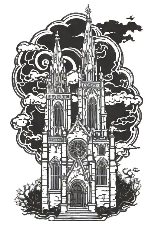 Gothic Church Towers Background Filler