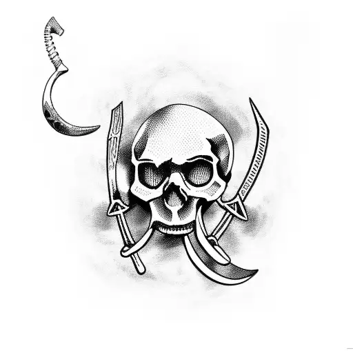 Skull With Crossed Scythes