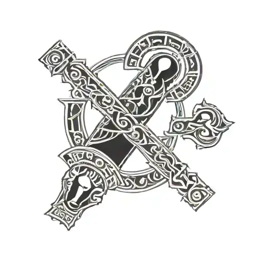 Egyptian Cross And Libra Zodiac Sign