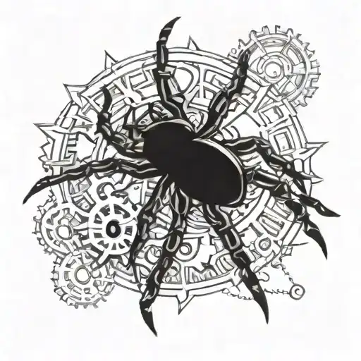 Steampunk Spider With Gears Incorporated