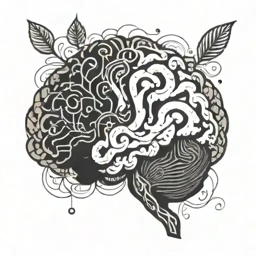 A Brain With Intricate Patterns And Symbols Representing Different Aspects Of Psychology