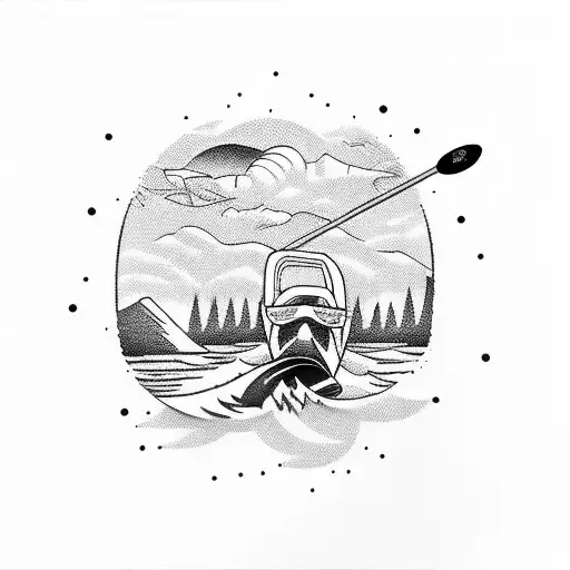 Water Skiier Drinking A Beer