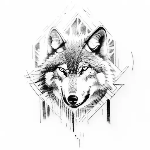 A Wolf On A Boat Dock In A Port At Night