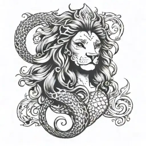Lion Head Mermaid Body
