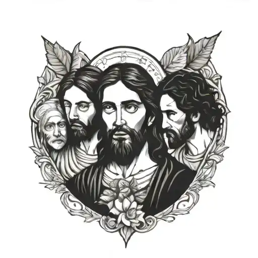 Jesus And My Family In Drawing