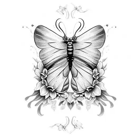 Butterfly Mutiple Roses Angel Wings