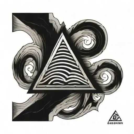 Vulknut Triangle Symbol With Tsunami